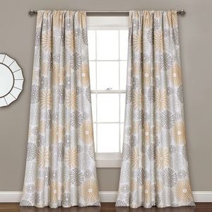 2pk Multi Circles Room Darkening Window Curtains